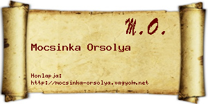 Mocsinka Orsolya névjegykártya