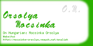 orsolya mocsinka business card